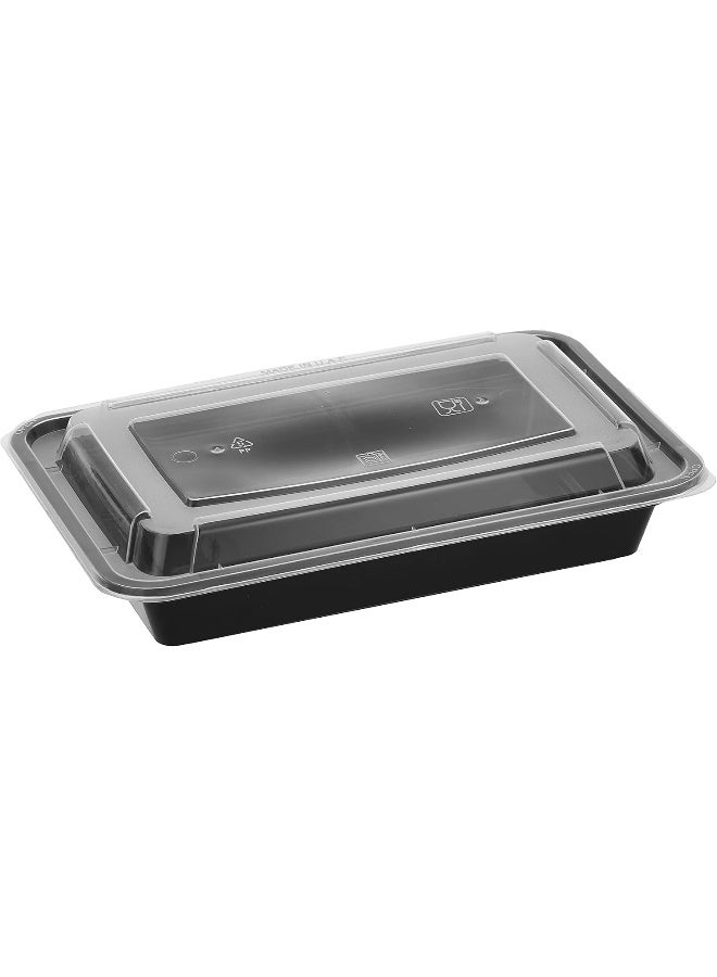 SNH Packing 24 Pieces Microwave Disposable Container With Lid Rectangular - 1 Compartment Meal Prep Container Set - Plastic Container For Kitchen Food Storage - Take Away Containers For Lunch Boxes - Image 4